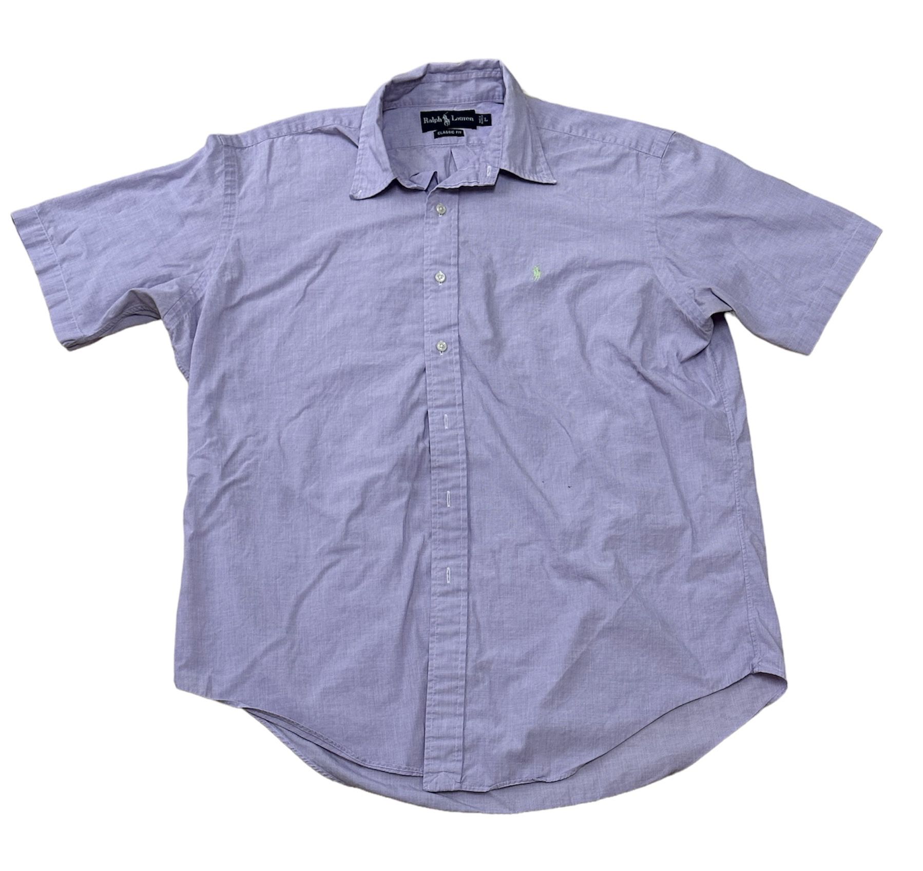 Ralph Lauren Men’s Purple Green Pony Long Sleeve Button Up Shirt Size L | Polo