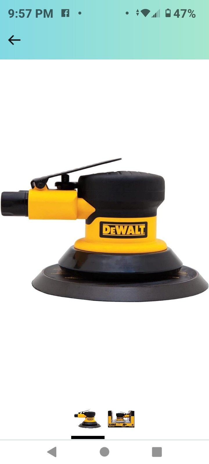 DEWALT Air Sander, Pneumatic Sander, 12k RPM Professional Palm Sander