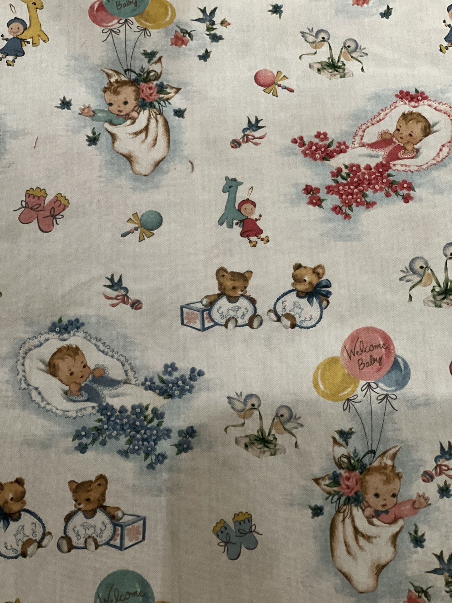 Fa-10 Rare Vintage Baby Nursery Fabric