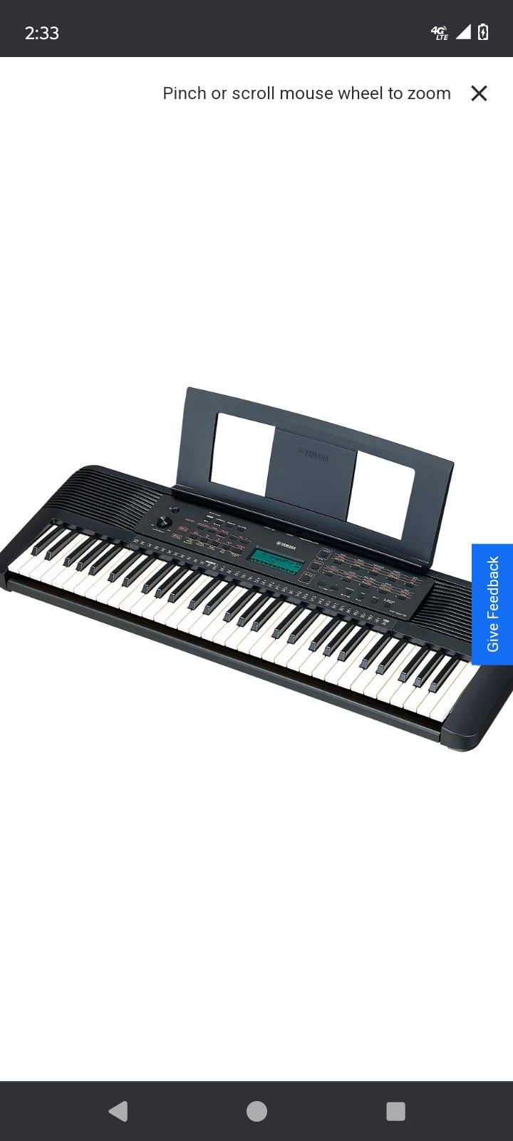 Yamaha PSR-E273 61-Key Portable Keyboard With Power Adapter
