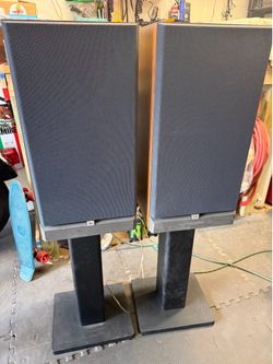 Vintage Pair of JBL P40 3-way speakers with stands - sound fantastic -made in Denmark