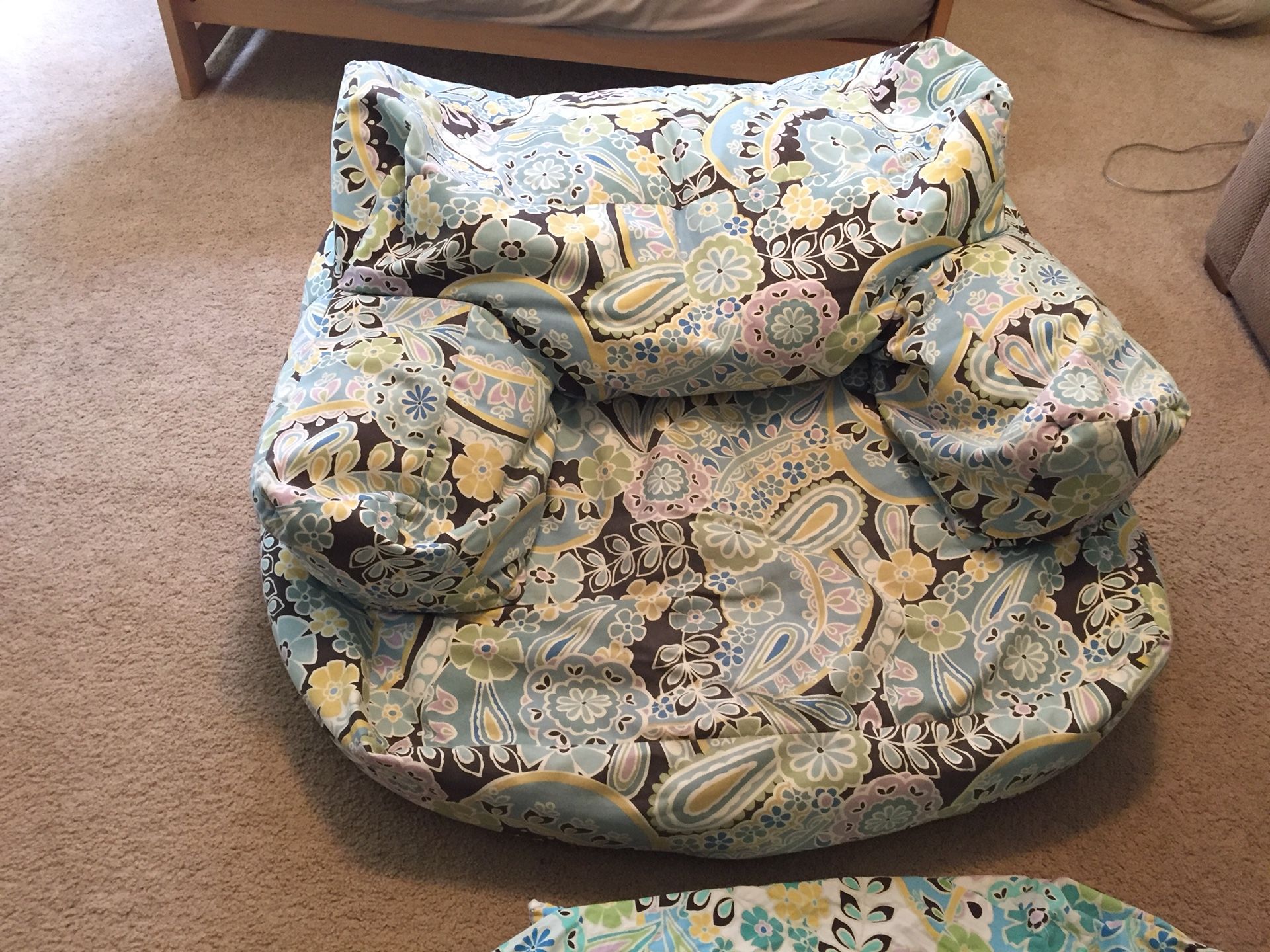 Pottery Barn Paisley chair and duvet cover