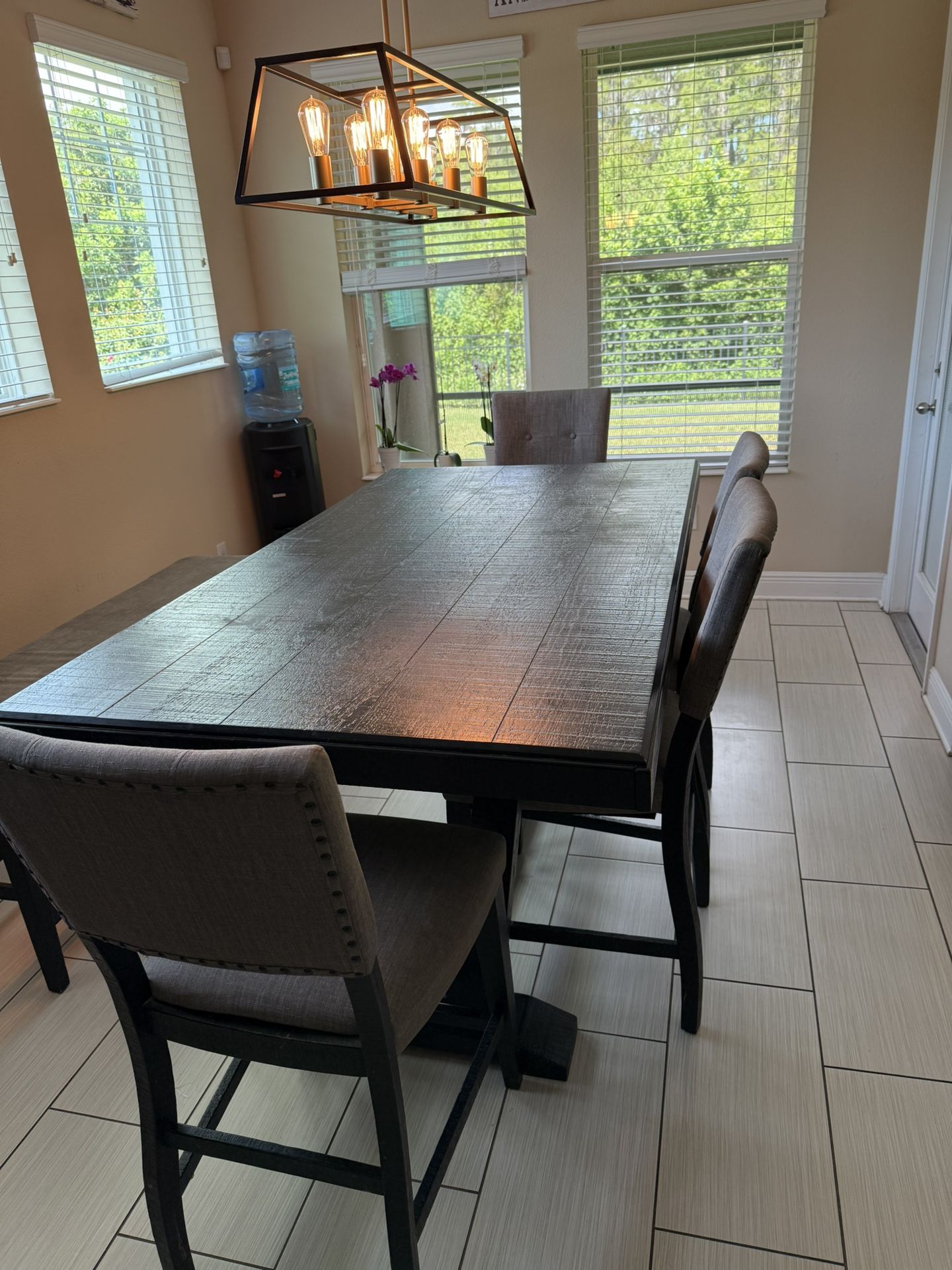 6-Piece Dining Set – Table, 4 Chairs & Bench 