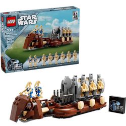 LEGO Star Wars 25th Anniversary GWP 40686: Trade Federation Troop Carrier Buildable Model - Celebrate The Phantom Menace with 8 Figures and Iconic Rac