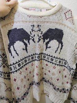 Vintage sweater 1980s animal motif medium mens