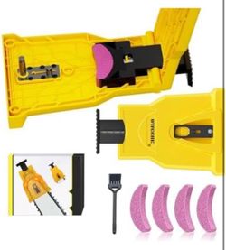 Portable Chainsaw Sharpener with 4 Fast Sharpening Stones, Universal Chainsaw Blade Sharpener, Chainsaw Teeth Sharpener, Chain Saw Sharpener Tool for 