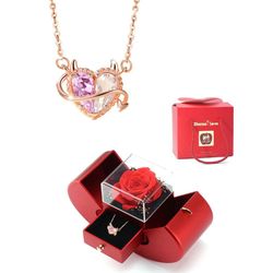 S925 Sterling Silver Heart Shaped Pendant Necklace with Box, Fashion Jewelry for Party, Daily Clothing Decor, Trendy All-match & Exquisite Jewelry for