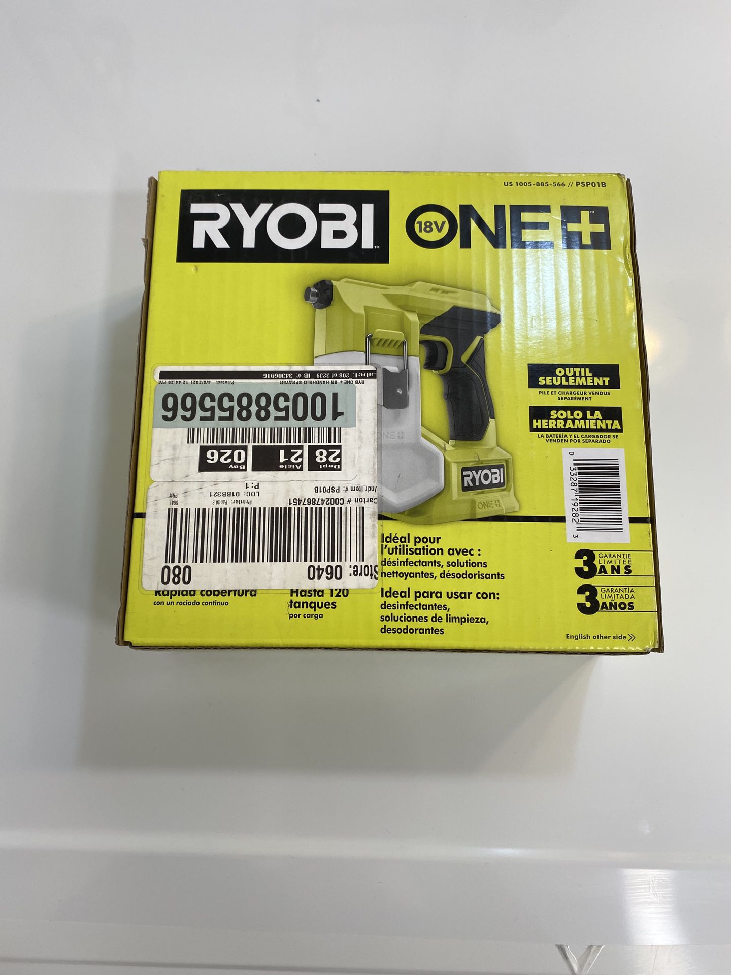 Ryobi One+ Electric Sprayer, Desenfector 