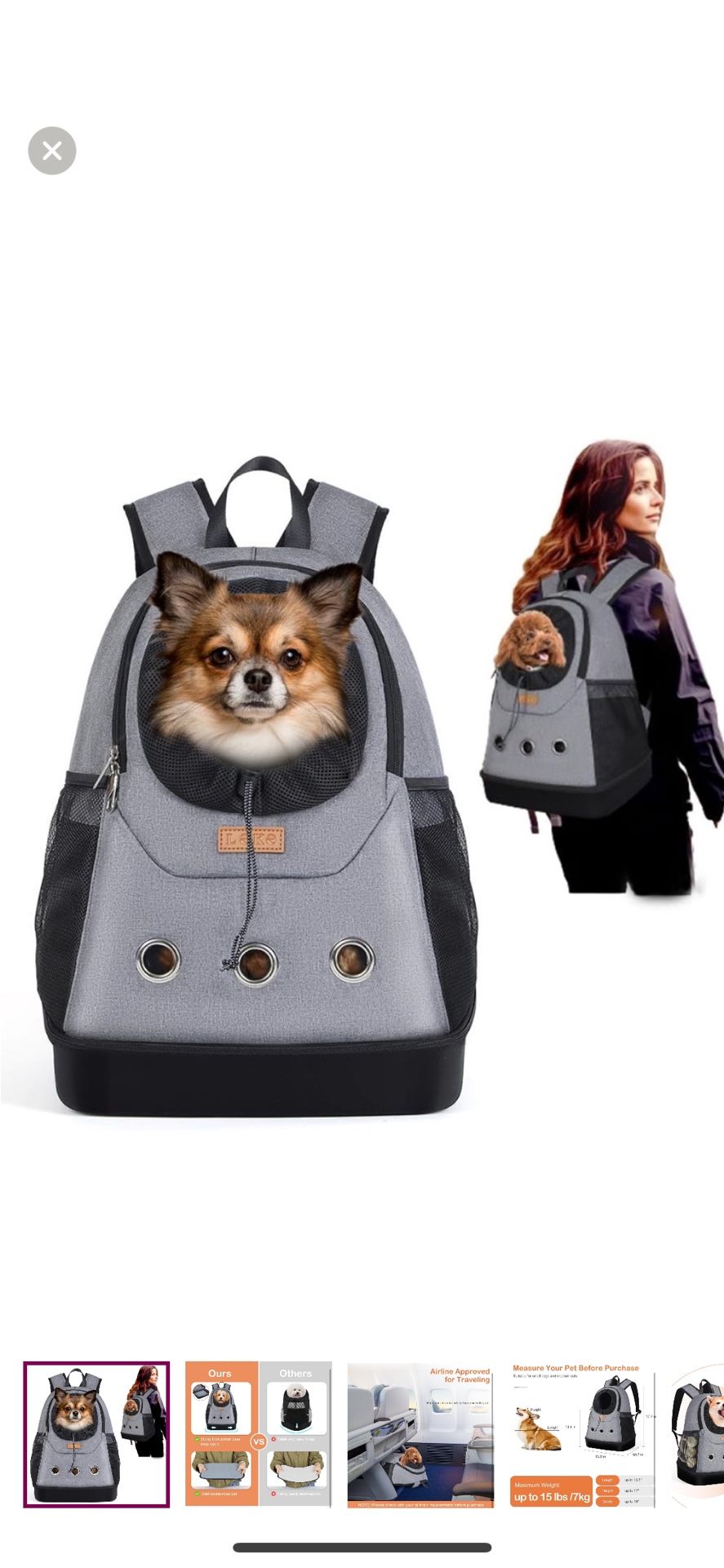 NEW Lekereise Pet Dog Carrier Backpack Sturdy Bottom Pet Head-Out Carrier