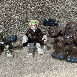 Star Wars Galactic Heroes Playskool lot of 3 Chewbacca Hans Solo Scout Trooper