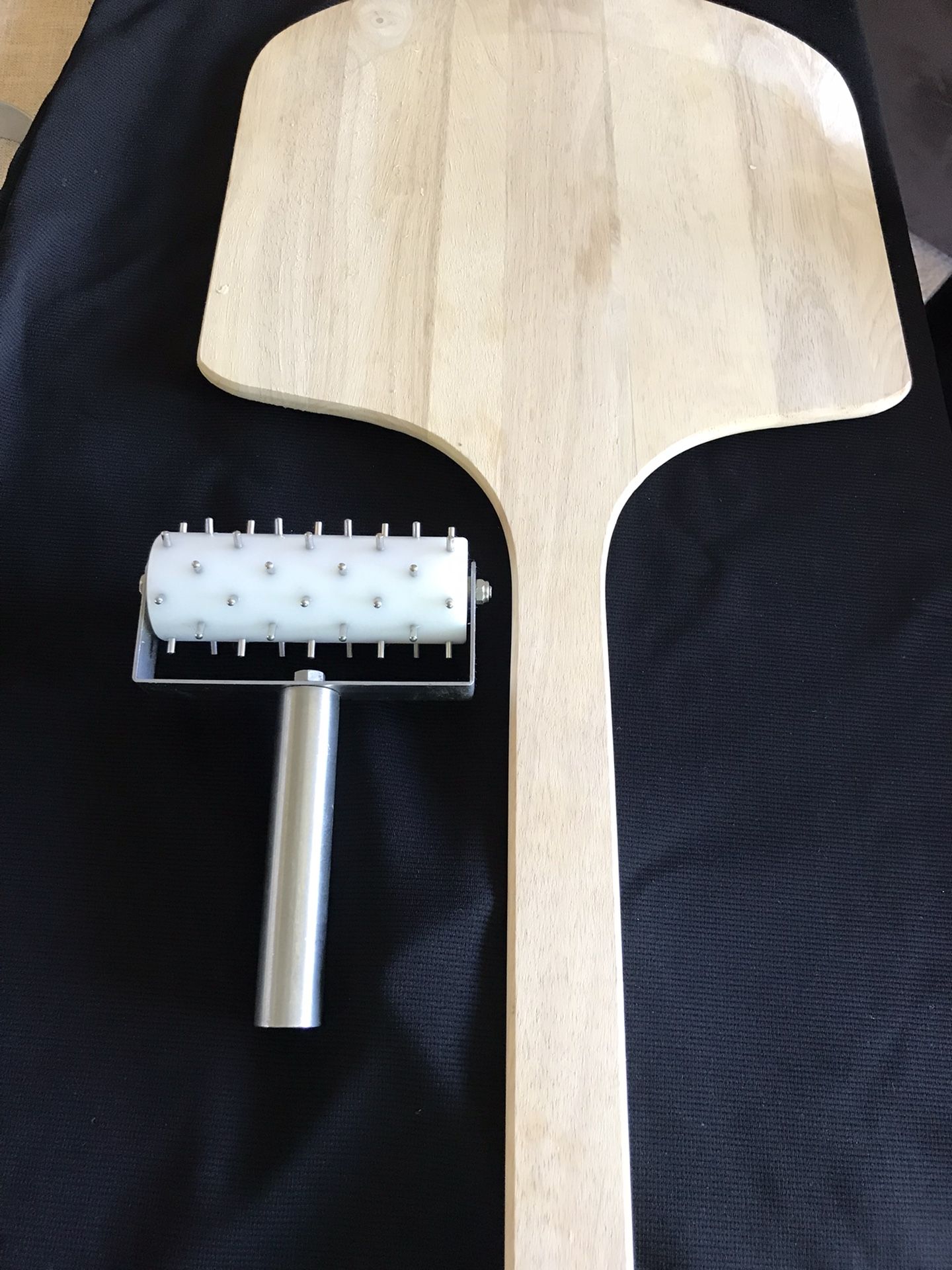 Pizza Dough Perforator And Wooden Pizza Peel