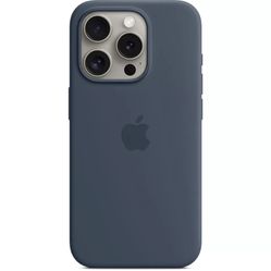 Apple Silicone Case for iPhone 15 Pro – Original, Brand New (Storm Blue)