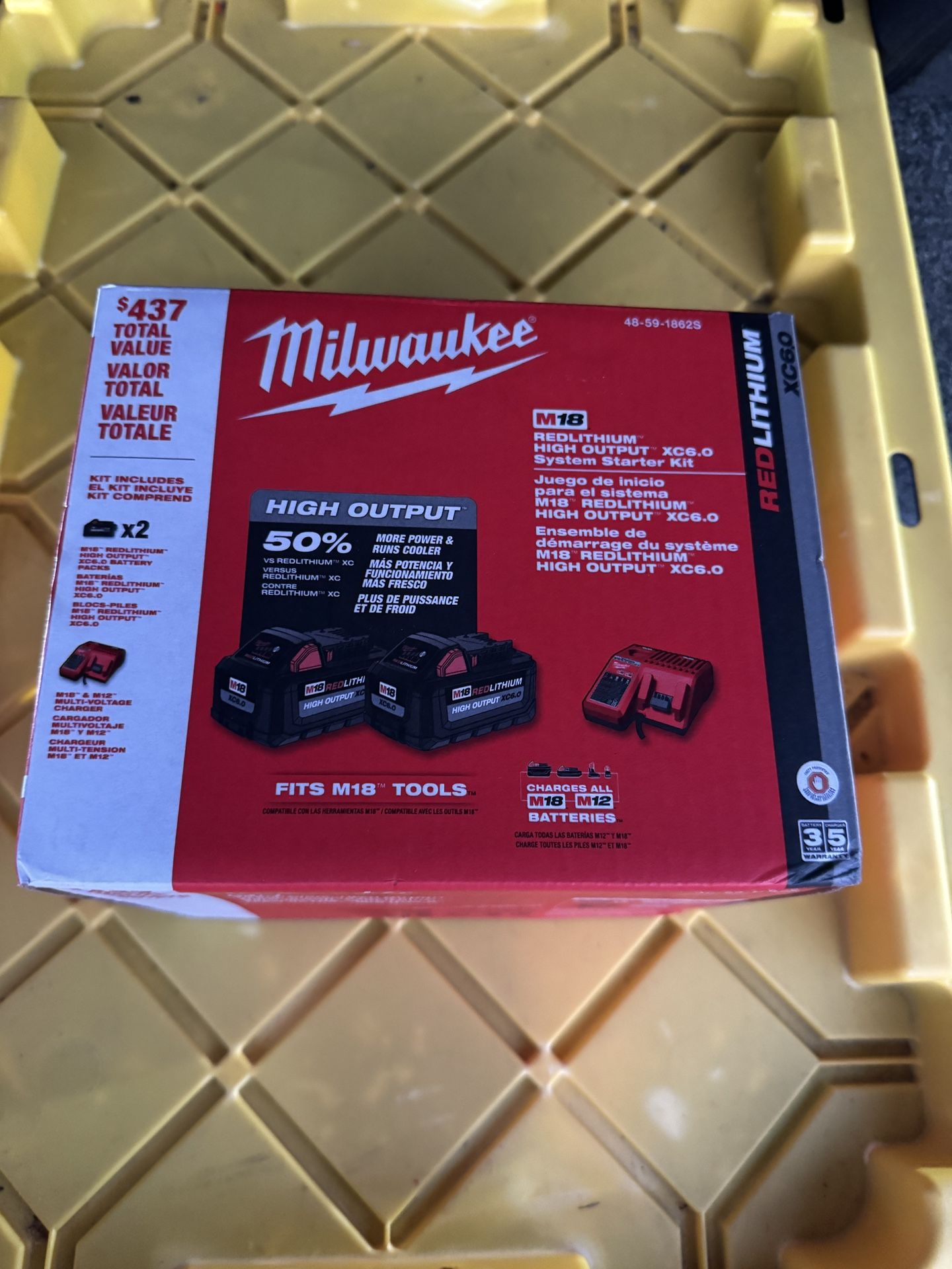 (2) Milwaukee M18 High Output 6.0ah Batteries w/ Charger