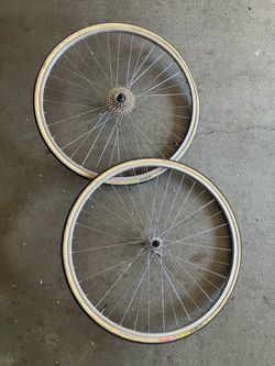 27" Vintage Road Bike Wheelset - Suzue Sealed-Tech Hubs - 6-Speed Freewheel