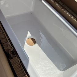 New Kohler Elmbrook Farmhouse Apron Cast Iron Kitchen Sink 33”