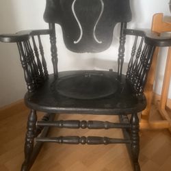 Black Wooden Rocking Chair 