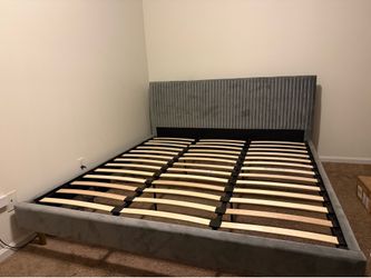 King velvet platform bed
