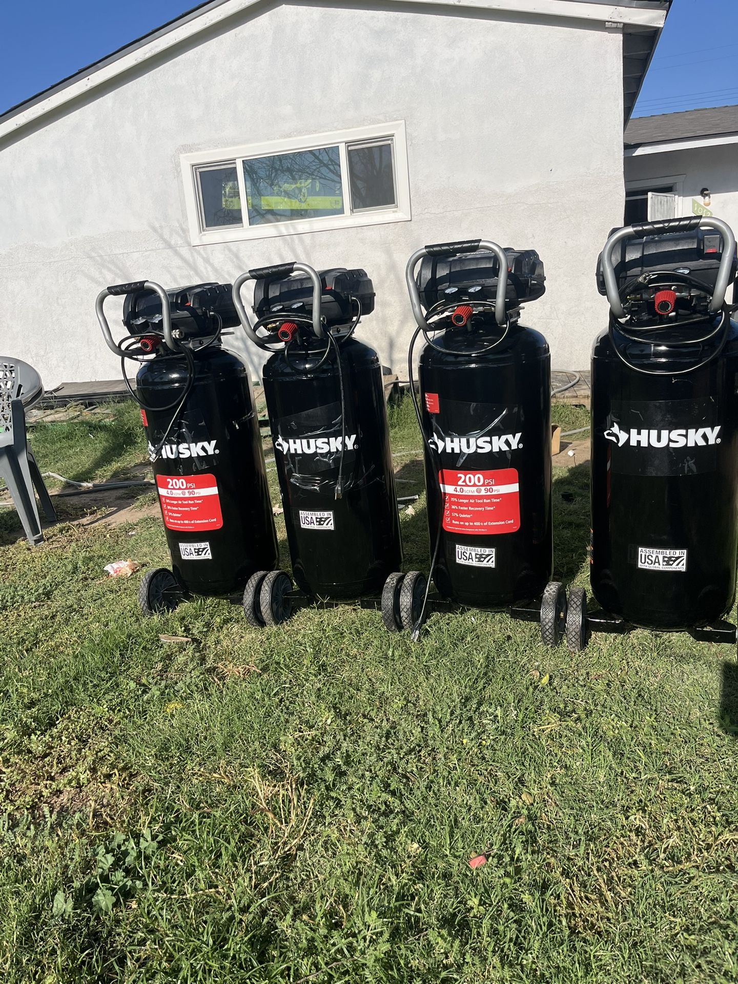 Husky 20 Gal. 200 PSI Oil Free Portable Vertical Electric Air Compressor