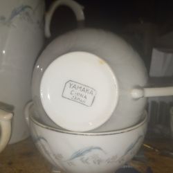 Antique Yamaka Fine China From 1950s Japan 9 Pieces Total