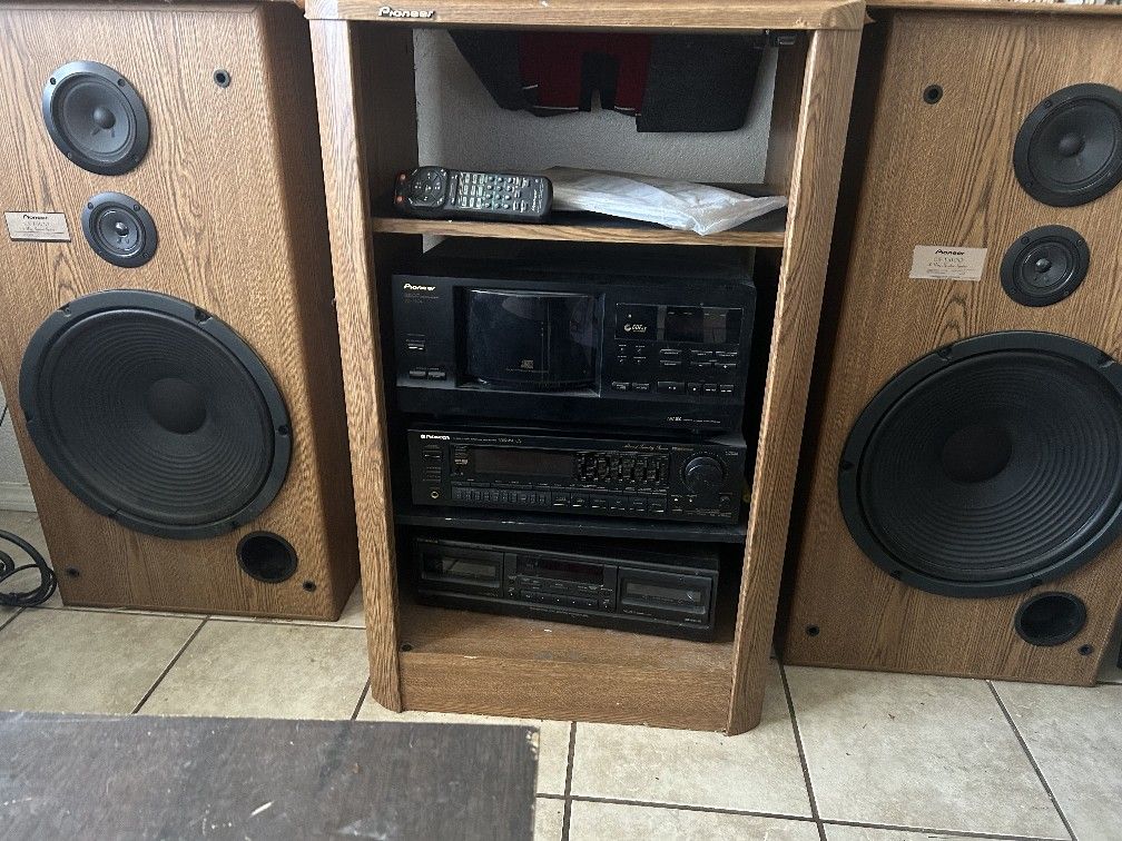Vintage Pioneer Stereo System Technics Double cassette tape Deck 