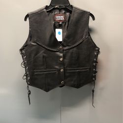 Genuine Leather Braided Vest W/ Side Laces
