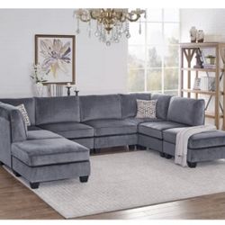 Velvet Grey Sectional
