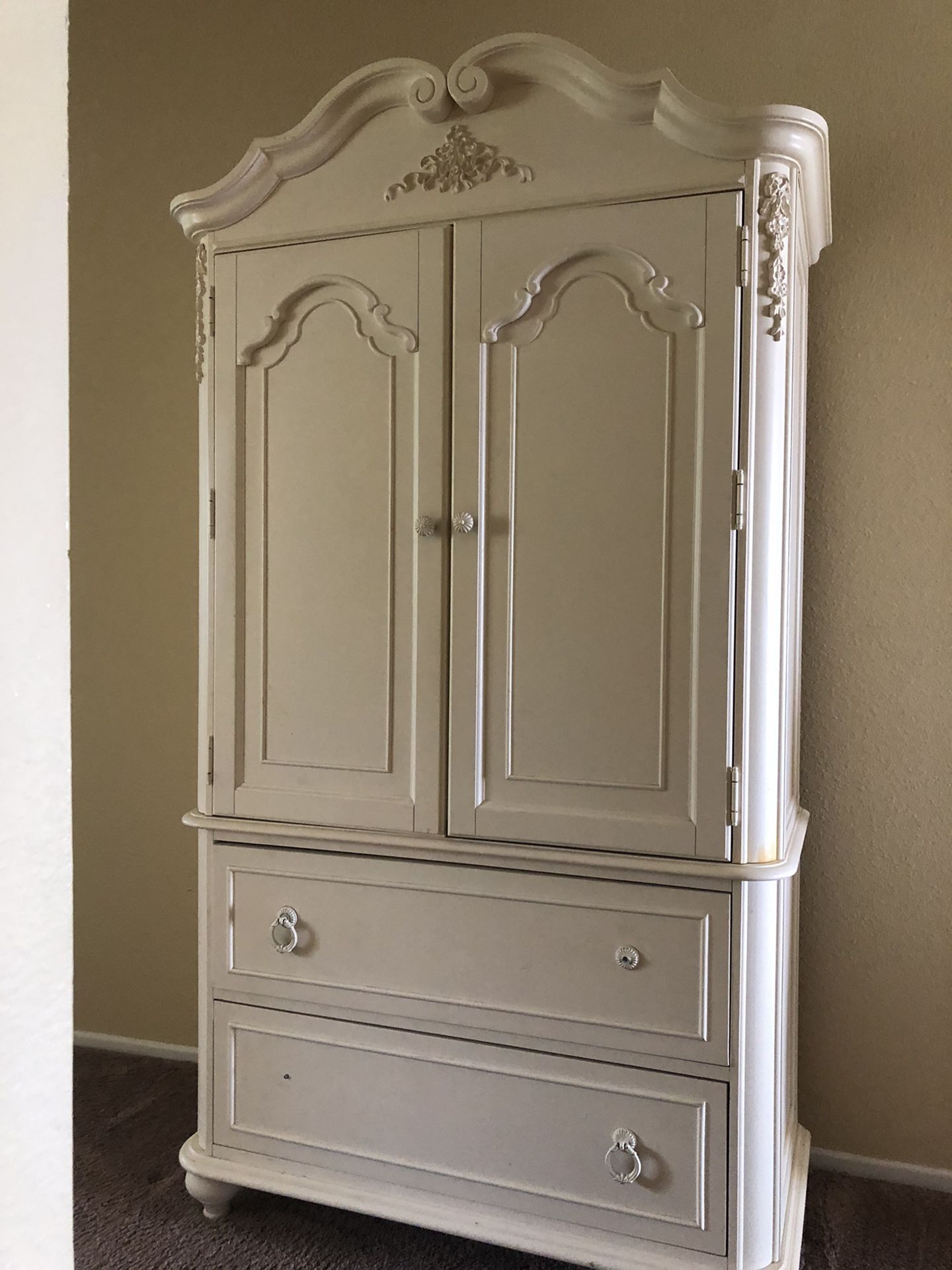 Gorgeous white armoire/media cabinet