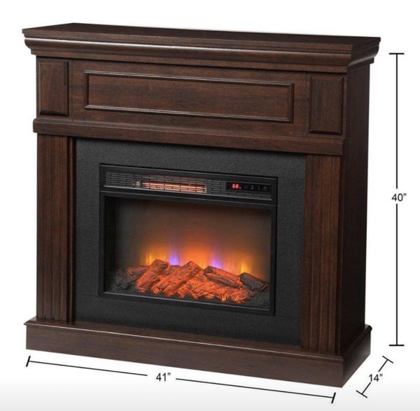 Grantley 40 in. Freestanding Electric Fireplace in Midnight Cherry for