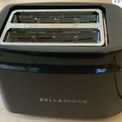 BELLA BASICS - 2 SLICE TOASTER- 6 SETTING- BLACK - TESTED! $10.00