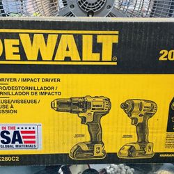 DEWALT DCK280C2 20-Volt Max Li-Ion 1.5 Ah Compact Drill and Impact Driver Combo Kit