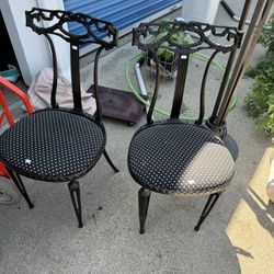 4 Black Solid Iron Chairs