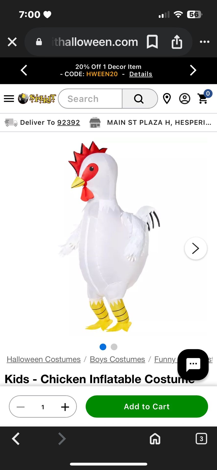 Chicken Inflatable Costume 