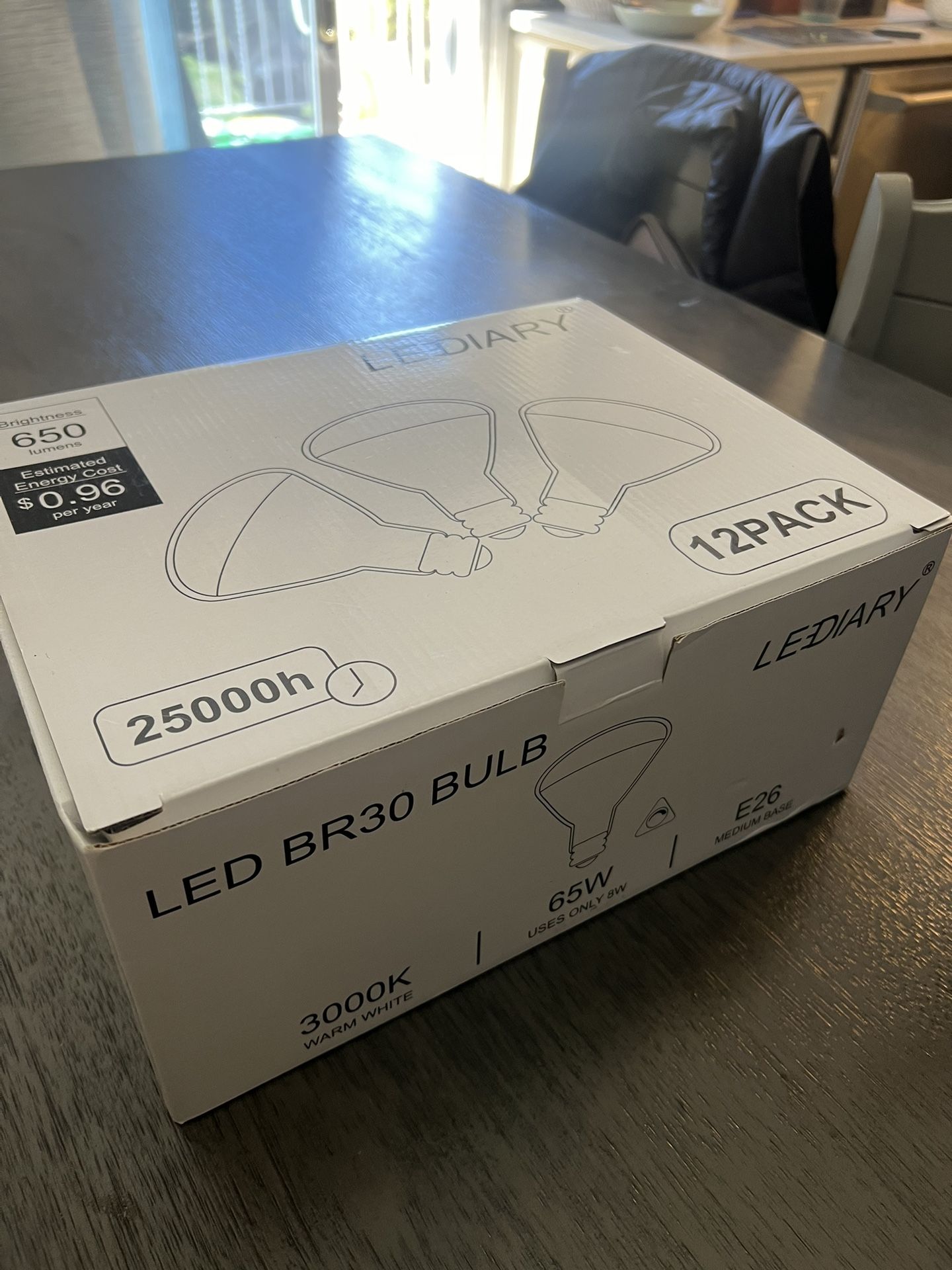 100%New) LED BR30 BULB 12pack