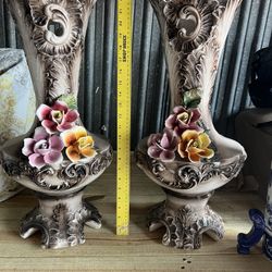 Floreros De Capodimonte 150.00 Cada Uno 300.00 El Par 
