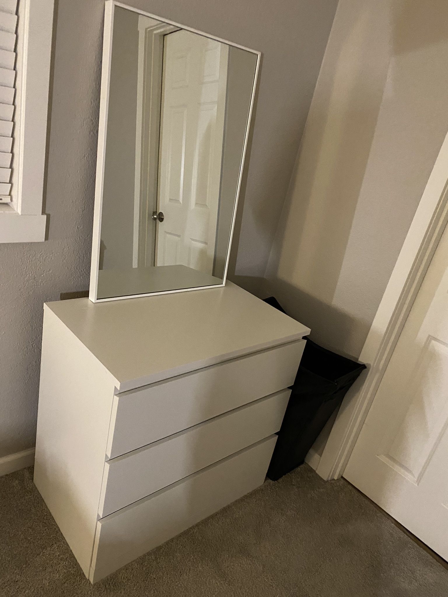 IKEA Dresser And Mirror, White