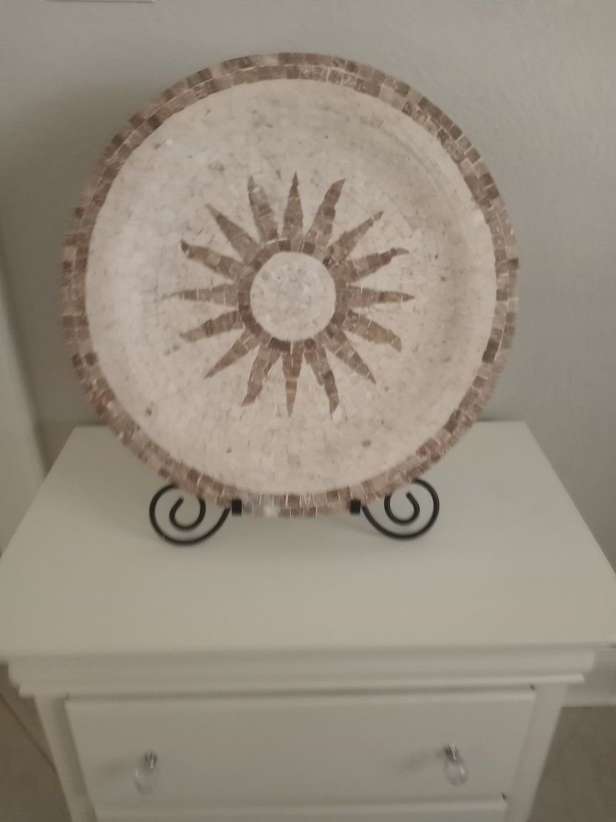  Sun Sky mosaic decorative plate!