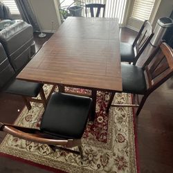 Breakfast Dining Counter Height Table With Bench And 4 Chairs
