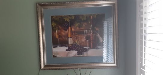 Wine grapes art wall hanging