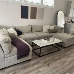 Thomasville 6-Piece Modular Sectional w/ Ottoman – Taupe/Beige (Costco)