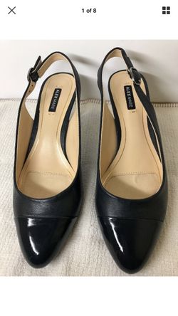 Alex Marie 7.5 Marine Navy Two Tone Slingback Pumps 3” Heels Dressy