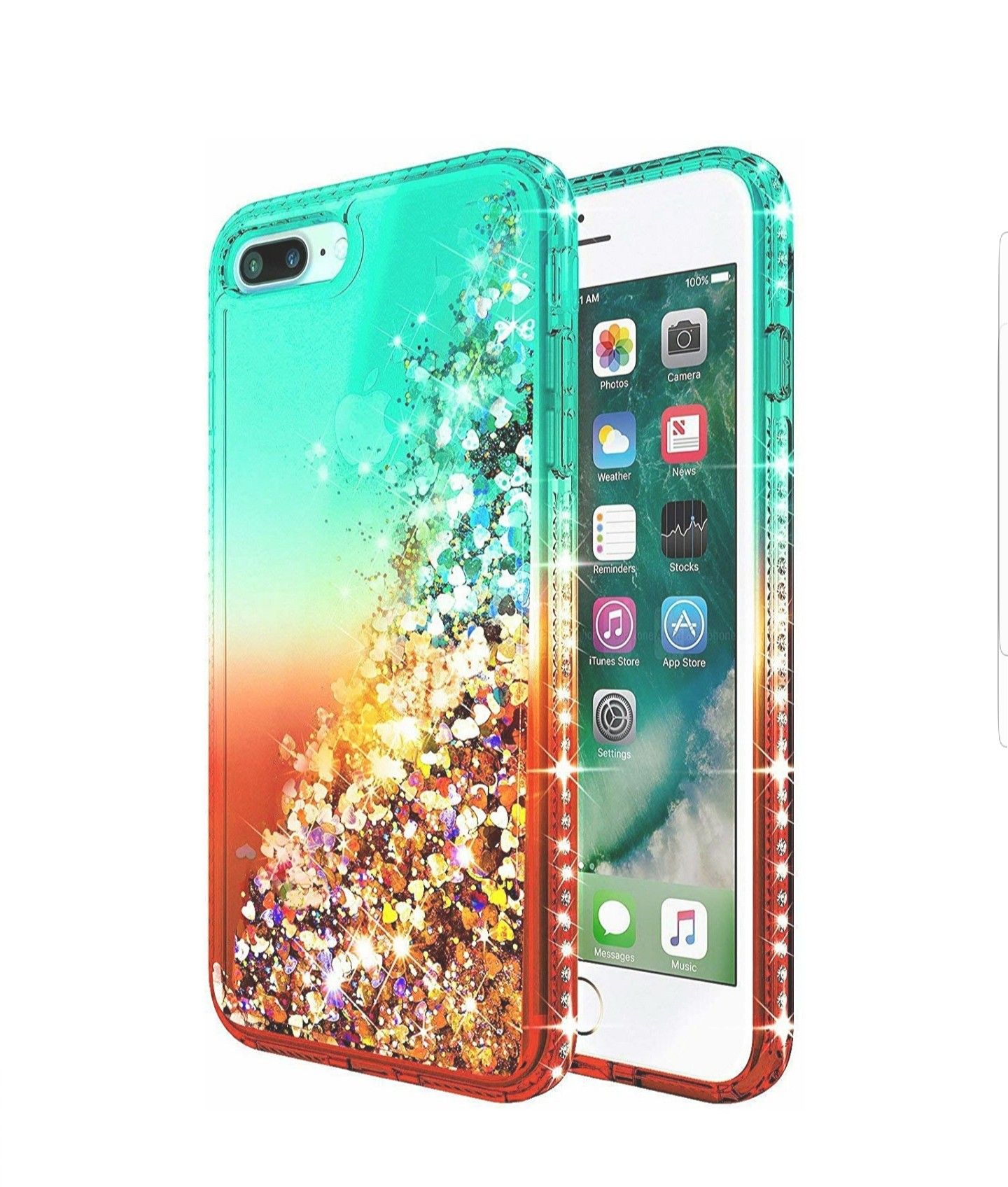 Brand new iPhone 7/8 plus liquid glitter bling case