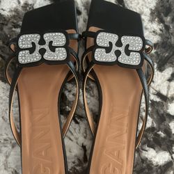Ganni Strass Flat Sandal 