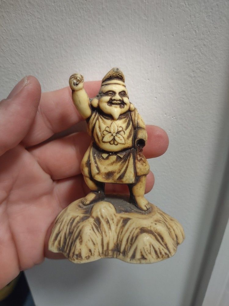 Mini Resin Reproduction 1950s of Netsuke -Vintage Japanese Buddha Resin Figurines