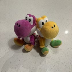 2010 Yoshi Plushies Yellow And Purple 