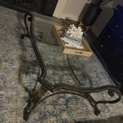 Iron And Glass Coffee Table 