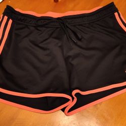 Adidas Black with Pink Piping Shorts - Size Medium