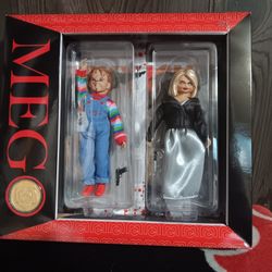 2- Pack Mego Chucky And Tiffany Doll  Set