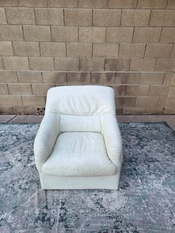 White leather chair