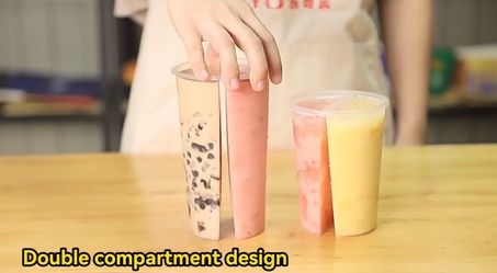 Double compartment cups