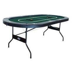 Green Hot Hand Poker Supply Co. 84'' 10 - Player Cedar Foldable Poker Table